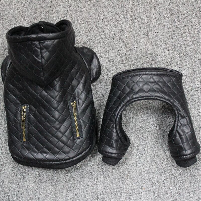 2017 New Styles Trade Leather Pet Clothes Winter Detachable Two-Piece Warm Winter Coat And Jacket Leather Apparel Dog Clothes