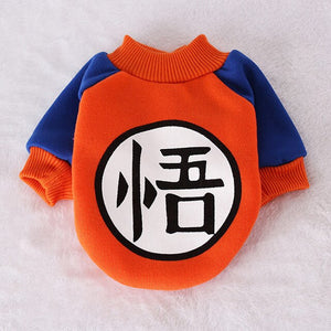 Small Dog Pet Clothes Dragon Ball Goku Sweater T-Shirts Warm Apparel Costume Dog Clothes For Dogs Game Mascot For Chihuahua