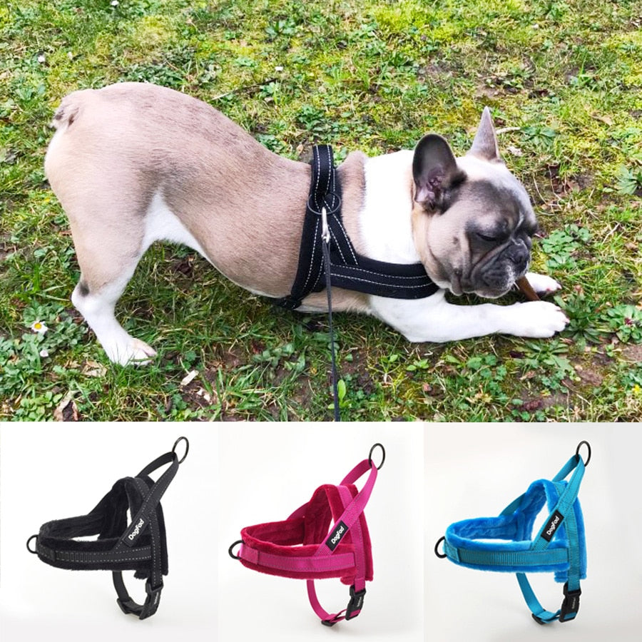 No-Pull Dog Harness Reflective Adjustable Flannel Padded Small medium and large dog harness vest Easy for Walking Training