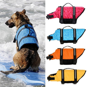 Pet Dog Life Jacket Bones Patterns Safety Clothes Life Vest Harness Saver Pet Dog Swimming Preserver Clothes Summer Swimwer Z