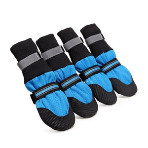 4pcs Waterproof Winter Pet Dog Shoes Anti-slip Snow Dog Boots Paw Protector Warm Reflective For Medium Large Dogs Labrador Husky