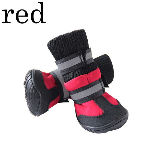 4/Pcs Dog Shoes High Waist Golden Retriever Samos Husky Waterproof Non-Slip Winter Dog Feet Large Dog Cotton Boots Pet Shoes