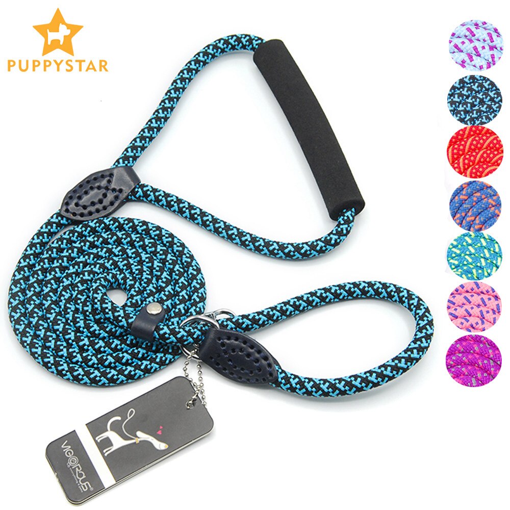 Pet Dog Rope Leash For Medium Big Dogs 7 Colors Nylon Dog-Collar Leash Small Large Dog Lead For Training Running PY0244