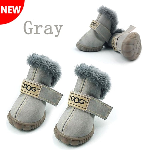 Winter Pet Dog Shoes Warm Snow Boots Waterproof Fur 4Pcs/Set Small Dogs Cotton Non Slip XS For ChiHuaHua Pug Pet Product PETASIA