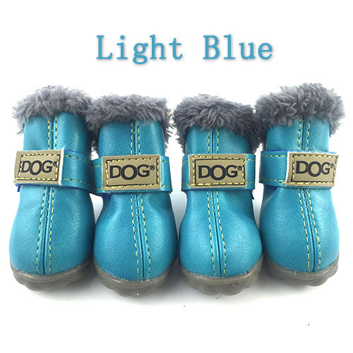 Winter Pet Dog Shoes Warm Snow Boots Waterproof Fur 4Pcs/Set Small Dogs Cotton Non Slip XS For ChiHuaHua Pug Pet Product PETASIA