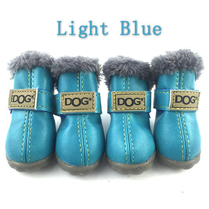 Winter Pet Dog Shoes Warm Snow Boots Waterproof Fur 4Pcs/Set Small Dogs Cotton Non Slip XS For ChiHuaHua Pug Pet Product PETASIA