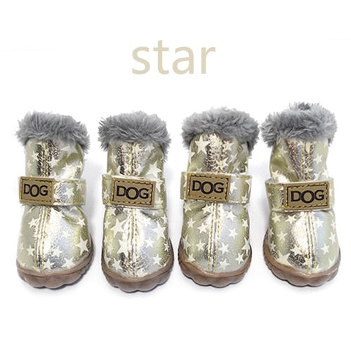 Winter Pet Dog Shoes Warm Snow Boots Waterproof Fur 4Pcs/Set Small Dogs Cotton Non Slip XS For ChiHuaHua Pug Pet Product PETASIA