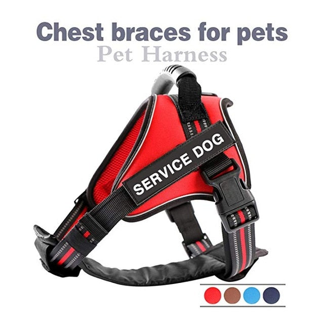 Pet Leash Nylon Heavy Duty Dog Pet Harness Collar Adjustable Padded Soft Dog Harnesses Vest for Small Medium Large Dogs Supplies