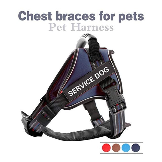 Pet Leash Nylon Heavy Duty Dog Pet Harness Collar Adjustable Padded Soft Dog Harnesses Vest for Small Medium Large Dogs Supplies