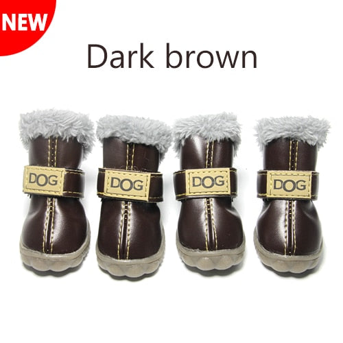 Winter Pet Dog Shoes Warm Snow Boots Waterproof Fur 4Pcs/Set Small Dogs Cotton Non Slip XS For ChiHuaHua Pug Pet Product PETASIA