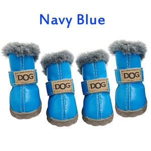 Pet Dog Shoes Winter Super Warm 4pcs/set Dog's Boots Cotton Anti Slip XS XXL Shoes for Small Pet Product Chihuahua Waterproof