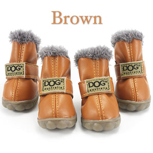 Pet Dog Shoes Winter Super Warm 4pcs/set Dog's Boots Cotton Anti Slip XS XXL Shoes for Small Pet Product Chihuahua Waterproof