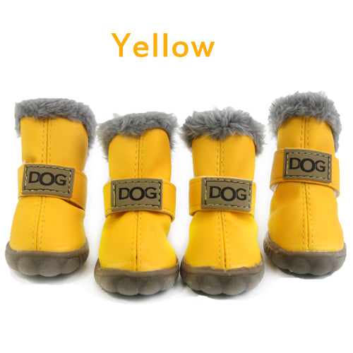 Pet Dog Shoes Winter Super Warm 4pcs/set Dog's Boots Cotton Anti Slip XS XXL Shoes for Small Pet Product Chihuahua Waterproof