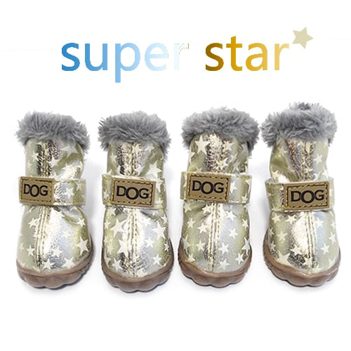 Pet Dog Shoes Winter Super Warm 4pcs/set Dog's Boots Cotton Anti Slip XS XXL Shoes for Small Pet Product Chihuahua Waterproof