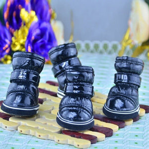 Pets Winter Snow Dog Boots Casual Dog Shoes Pet Slip-resistant Waterproof Shoes Teddy Dog Shoes 4 Pcs/Sets