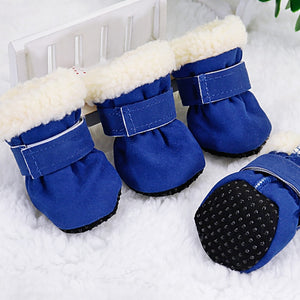 4pcs Winter Dog Pet Shoes Anti-slip Snow Boots for Small Dogs Thick Cat Puppy Shoes Socks Pet Boots for Chihuahua Yorkshire