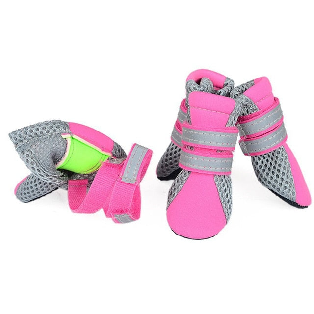 4 season waterproof pet dog shoes ultra-clear non-slip mesh shoes outdoor reflective breathable dog boots Sport dog shoes