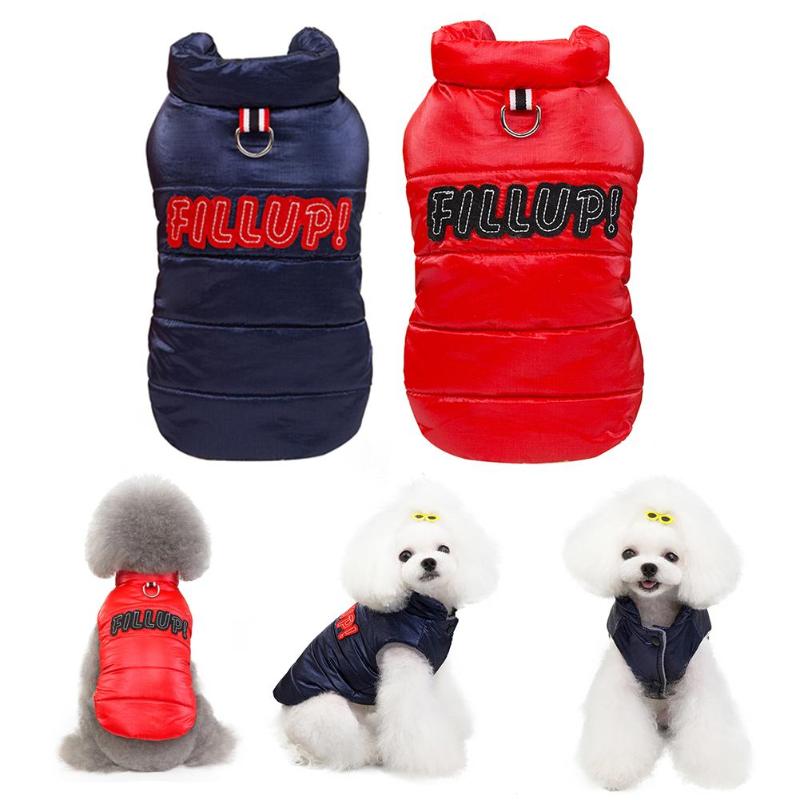 Warm Letter Vest Coat Outfit Pet Dog Cat Winter Warm Clothes Puppy Down Jacket Dogs Costume Apparel Jacket with S/M/L/XL/XXL New