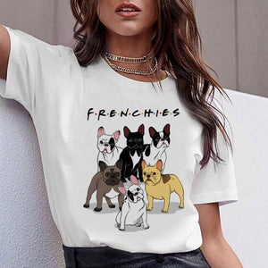 ZOGANKI Funny Design Dog Printed T-Shirts Women's Tshirt Short Sleeve Graphic Tee Shirt Female T-shirt Summer Women Tops Tee