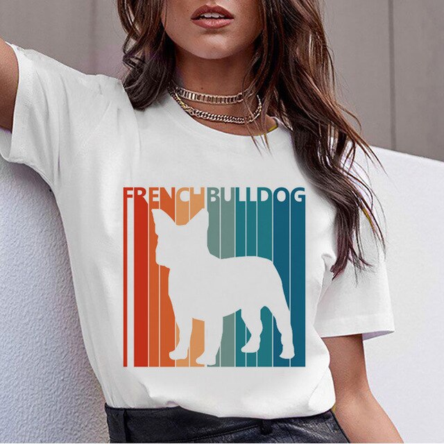 ZOGANKI Funny Design Dog Printed T-Shirts Women's Tshirt Short Sleeve Graphic Tee Shirt Female T-shirt Summer Women Tops Tee