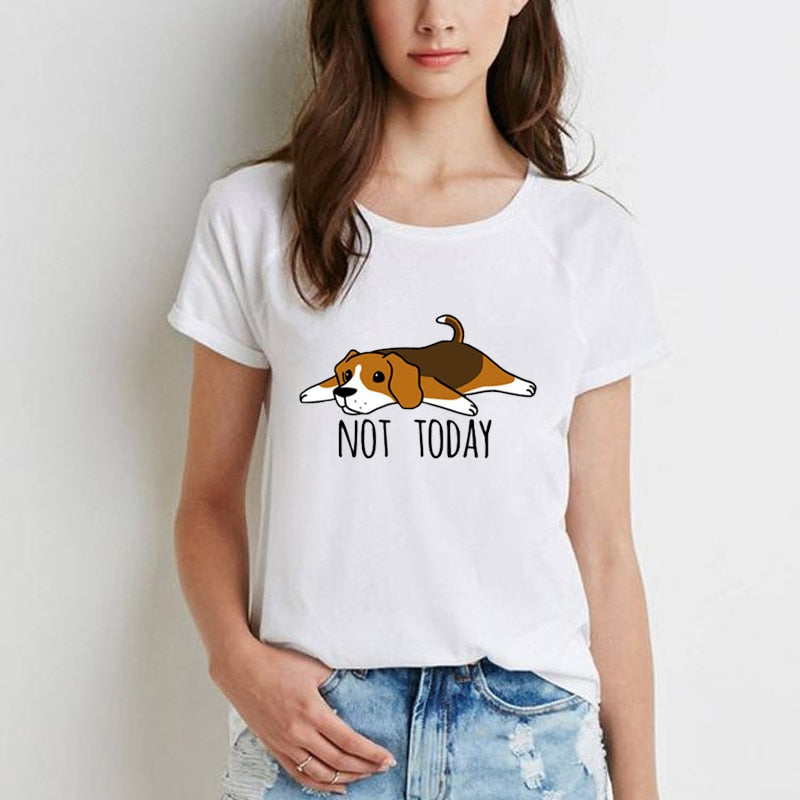 Newest Fashion Funny T Shirts Women Beagle Tricks Women's T-shirt Camisetas Animal Print Dabbing Beagle Dog Short Sleeves Tshirt