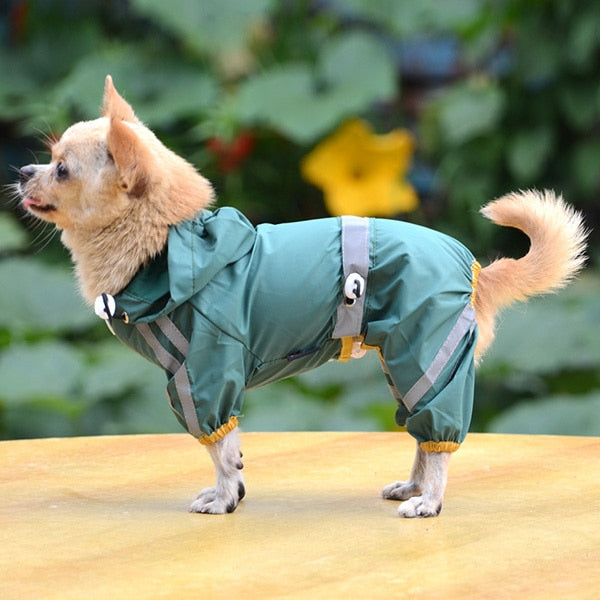 Newest Puppy Pet Dog Raincoat Clothes Glisten Bar Hoody Waterproof Rain Jackets Apparel