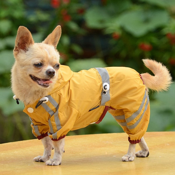 Newest Puppy Pet Dog Raincoat Clothes Glisten Bar Hoody Waterproof Rain Jackets Apparel