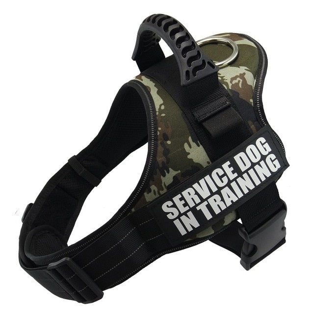 Pet Dog Harness Reflective Rope Nylon Handle Adjustable Anti-collision Vest Harness for Small Medium Large DogS Camouflage