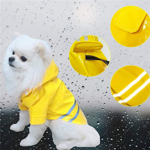 Outdoor Puppy Pet Rain Coat S-XL Hoody Waterproof Jackets PU Raincoat for Dogs Cats Apparel Clothes Wholesale Dog Clothing