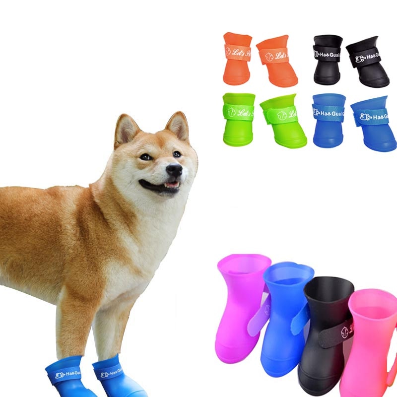 Pet Dog Cats Rain Shoes Pet Boots Rubber Portable Anti Slip Waterproof Pet Dog Cat Rain Shoes Pet supplies Size S/M/L/XL/XXL