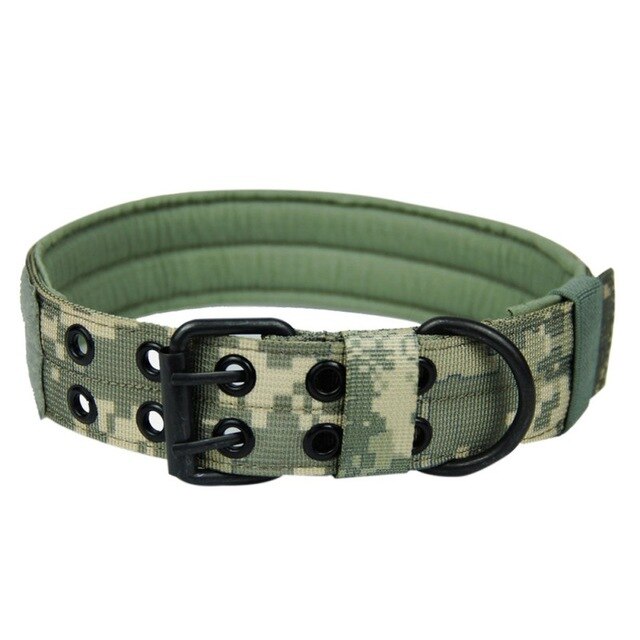 Tactical Dog Collar Military Adjustable Training Neck Belt Strap Army Dog Collar With 2 Rows Buckle And Leash Ring