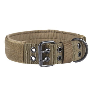 Tactical Dog Collar Military Adjustable Training Neck Belt Strap Army Dog Collar With 2 Rows Buckle And Leash Ring