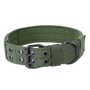 Tactical Dog Collar Military Adjustable Training Neck Belt Strap Army Dog Collar With 2 Rows Buckle And Leash Ring