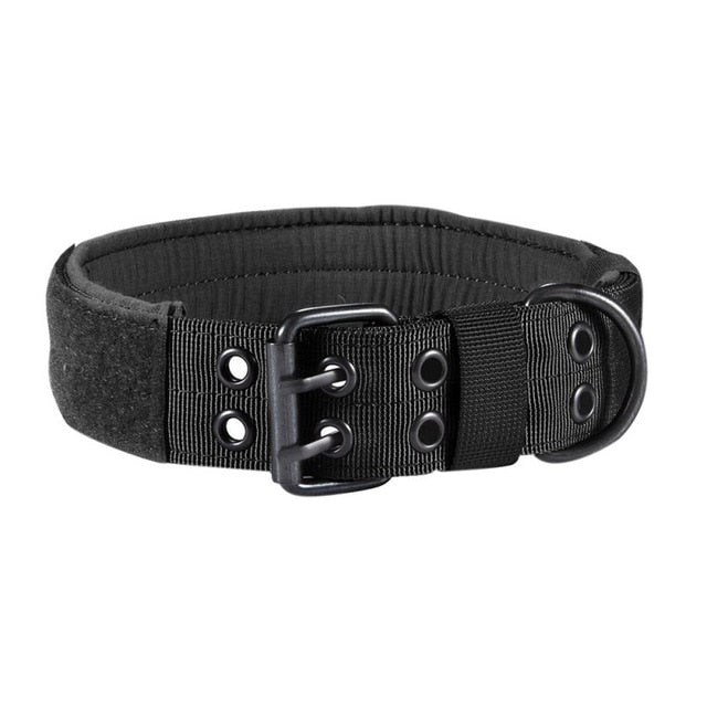 Tactical Dog Collar Military Adjustable Training Neck Belt Strap Army Dog Collar With 2 Rows Buckle And Leash Ring