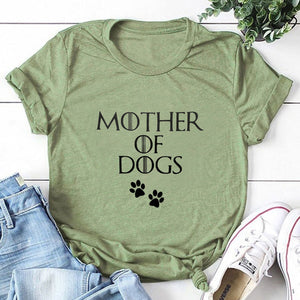 Mother of Dogs Game of Thrones theme Shirt Summer Funny Letter Casual Women's T-Shirt Female Short Sleeve tops tee Dog Mom Shirt