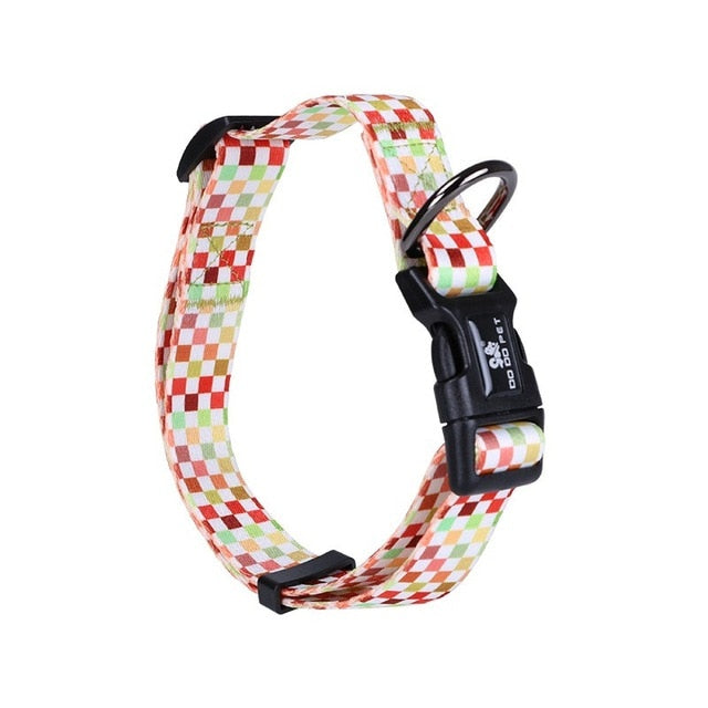 Multiple Styles Dog Collar Adjustable Colorful printing Pattern Designer Inspired flexible Pet Collar Leash Dog Supplies