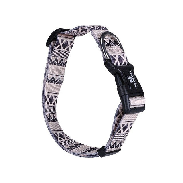 Multiple Styles Dog Collar Adjustable Colorful printing Pattern Designer Inspired flexible Pet Collar Leash Dog Supplies