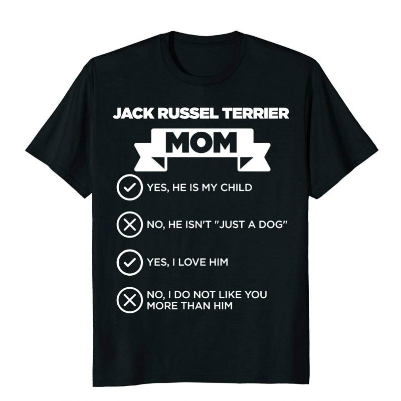 Women'S Tee Jack Russel Terrier Mom Checklist Funny Dog Lover T Shirt Top Quality Cotton Slim O Neck 034005