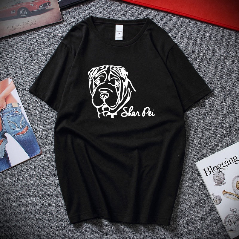 Fun dog design print T-shirt Fashion Streetwear Men's and Women's T shirt Summer Premium Cotton Short-sleeved Tee shirt homme