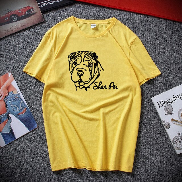 Fun dog design print T-shirt Fashion Streetwear Men's and Women's T shirt Summer Premium Cotton Short-sleeved Tee shirt homme