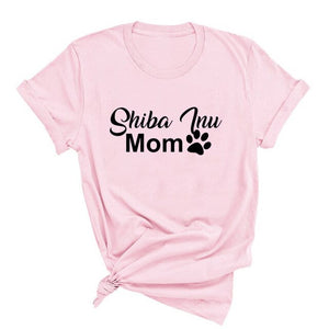 Shiba Inu Mom T Shirt Women Funny Dog Graphic Tee Shirt Casual Summer Cotton O Neck Woman Tshirt Top Women's T-shirts S-XXXL