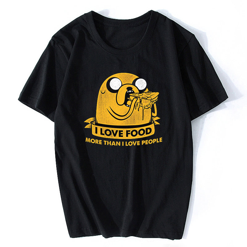 Jake The Dog 'I Love Food' T-shirt, Adventure Time Tee, Men/Women's All Sizes Cotton New T Shirts Feyenoord Shirt 2019