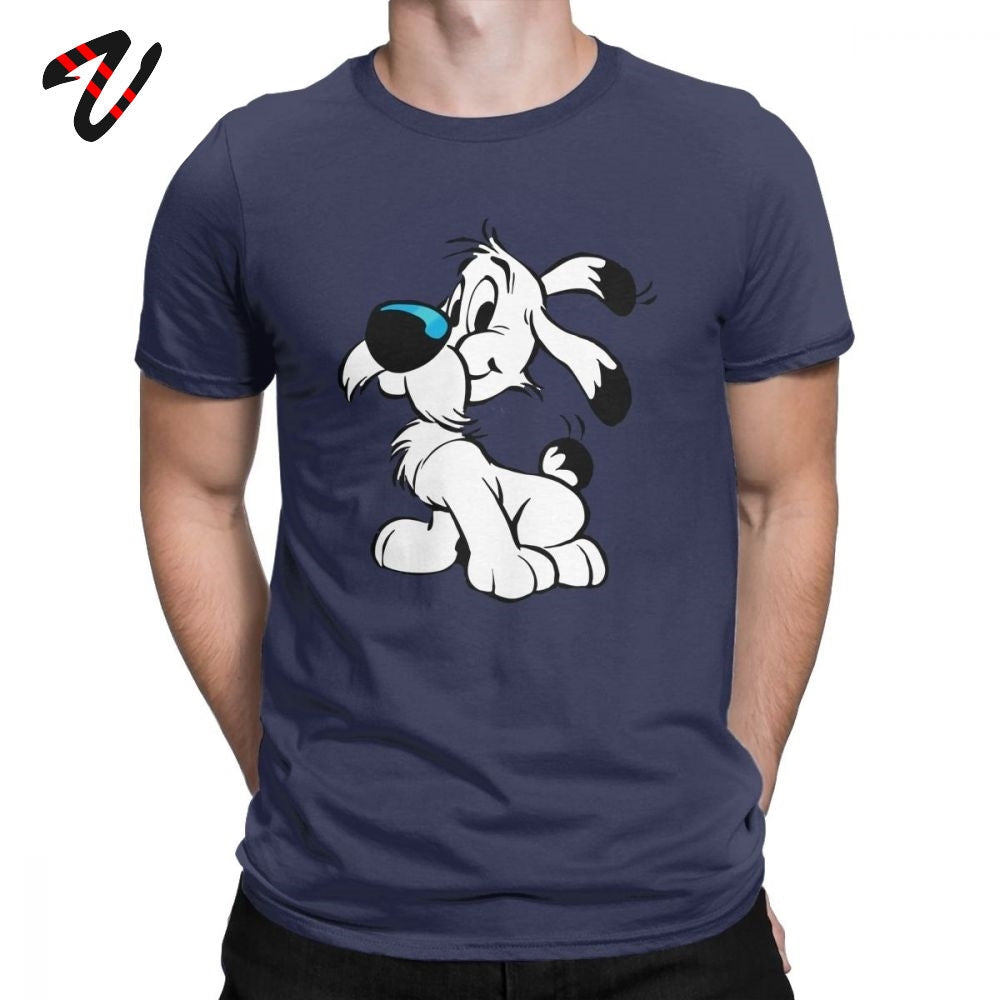 Plus Size Men's T-Shirts Asterix And Obelix Tops Funny Cotton Tees Short Sleeve Dogmatix Idefix Ideafix Obelix Dog T Shirt New