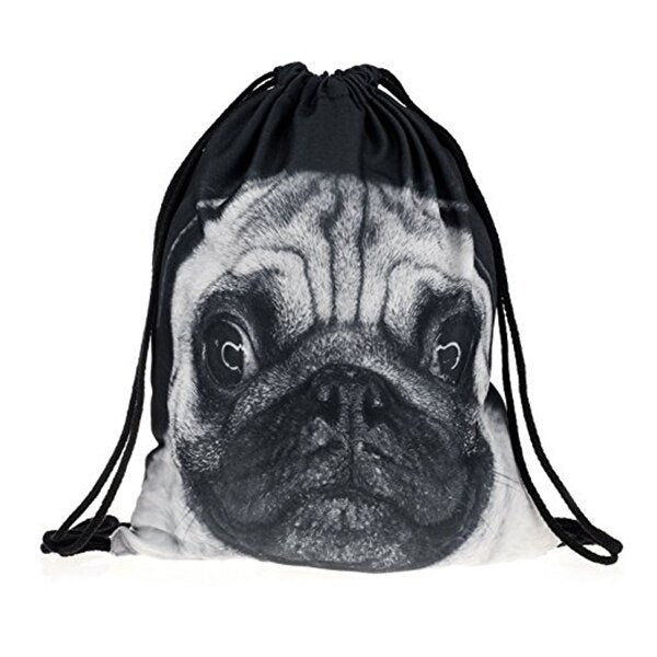 Full print Men's Women's Kids bag Teenage Drawstring Bag Shoulder School Backpack Rucksack Travel Gym(Dogs)