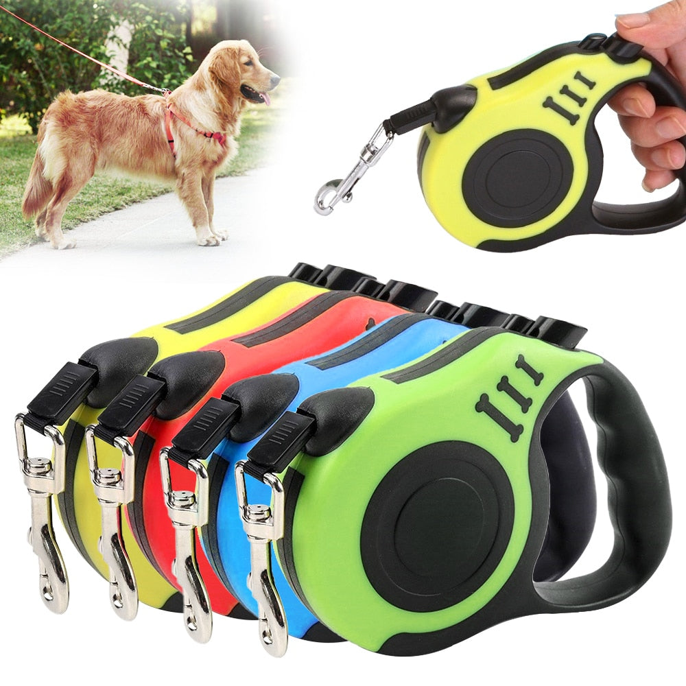 3M/5M Durable Dog Leash Automatic Retractable Nylon Dog Cat Lead Extending Puppy Walking Running Lead Roulette For Dogs