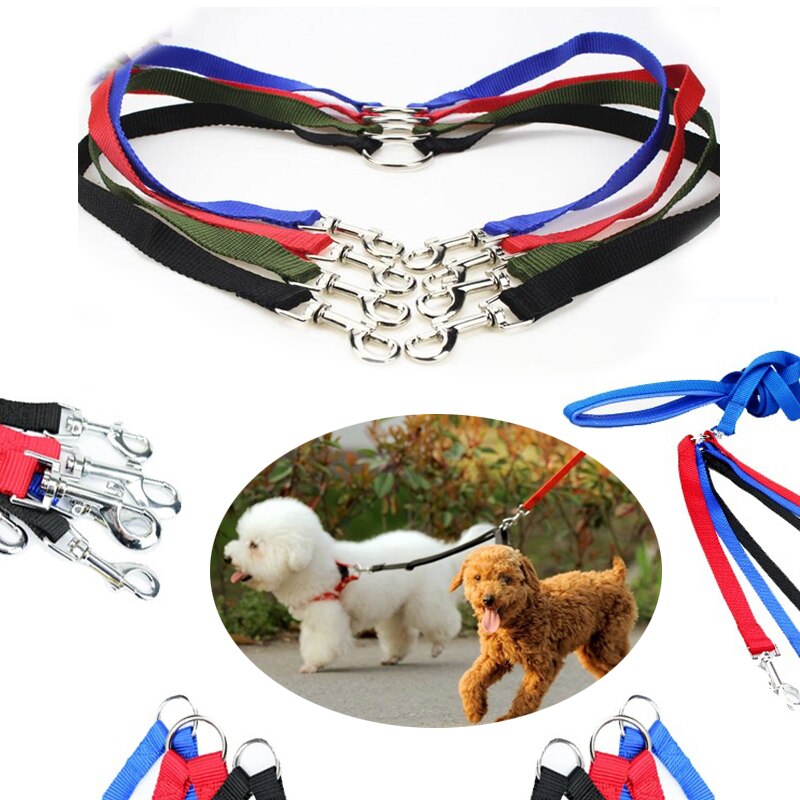 Durable Pet Double Head Leash Traction Rope For Two Dogs Walking Splitter