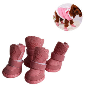 Puppy Cotton Blend Winter Snow Warm Walking Boots Cute Fancy Dress Up Pet Dog Paw Protector Dog Shoes Booties Accessories*5