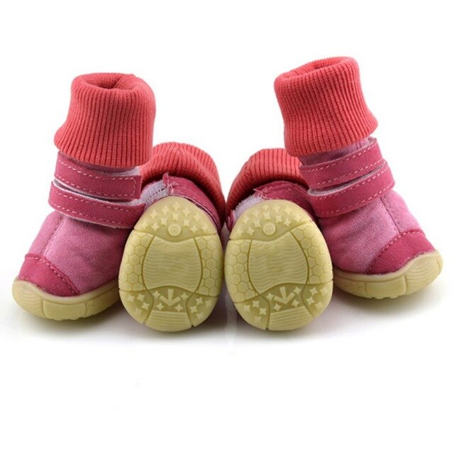 4PCS/SET Winter Pet Winter shoe Non-slip shoes Pet dog Teddy Pet Waterproof Warm Booties Boots