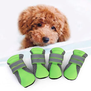 Hot Breathable Dog Walking Shoes Net Soft Summer Pet Shoes Night Safe Reflective Boots For Large Small Dogs