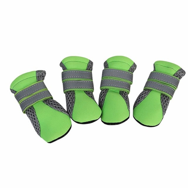 Hot Breathable Dog Walking Shoes Net Soft Summer Pet Shoes Night Safe Reflective Boots For Large Small Dogs